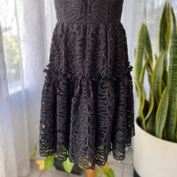 ANTHROPOLOGIE Black Lace Strapless Dress 6 - Picture 8 of 12